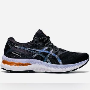 Asics Women's Black and Blue Running Shoes, Best for sz. 8